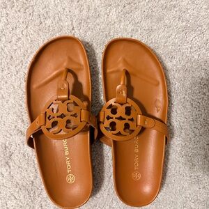 Tory Burch cloud Slide Sandals brown size 8